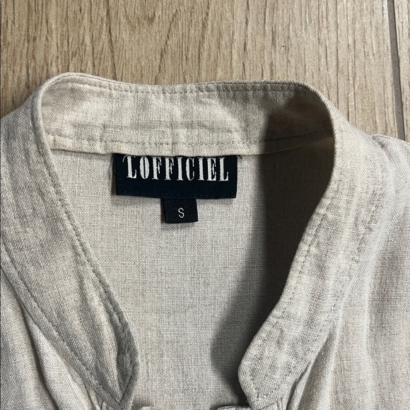 Elegant Beige Linen Shirt Jacket - Picture 2 of 7